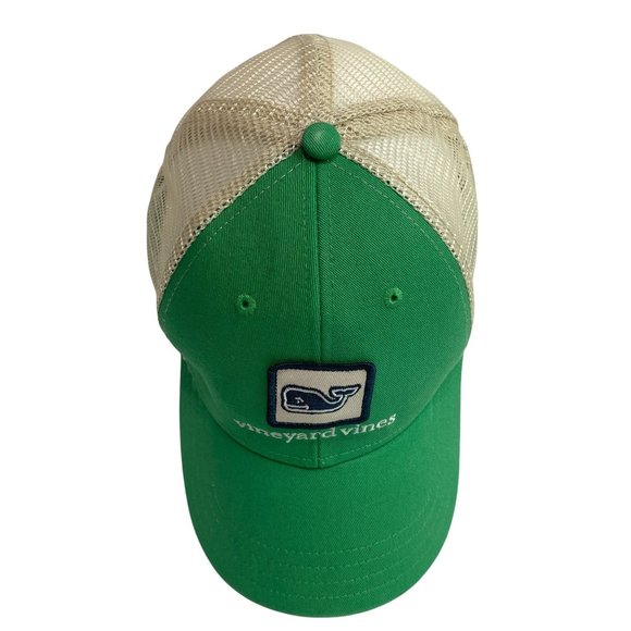 Vineyard Vines Strapback Hat Green w Mesh Adjustable Trucker Cap - Picture 6 of 9